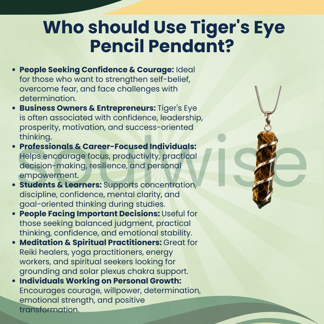 Tiger Eye Crystal Spiral Pendant – Natural Healing Stone Necklace for Courage, Confidence, Wealth & Good Luck