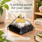 Selenite and Black Tourmaline Crystal Pyramid – Natural Healing Gemstone Pyramid for Protection, Energy Cleansing, Grounding, Reiki, Meditation, Chakra Balancing & Positive Energy