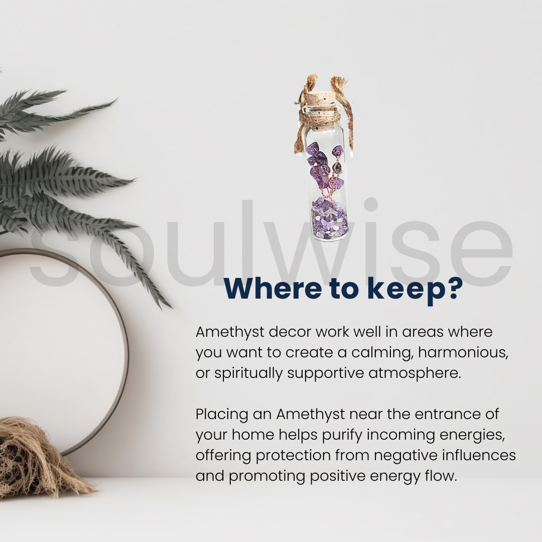 Crystal Wish Bottle with Tree of Life Symbol,Manifest Success, Wealth & Abundance, Set of Amethyst, Green Aventurine, Lapis Lazuli,