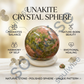 Unakite Crystal Sphere – Natural Healing Crystal Ball for Heart Chakra Healing, Love, Compassion & Emotional Balance | Polished Gemstone Sphere for Meditation, Reiki & Home Décor