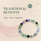 Aquarius Zodiac Crystal Bracelet with Hamsa Hand Charm – Certified Natural Multi-Stone 8mm Beads