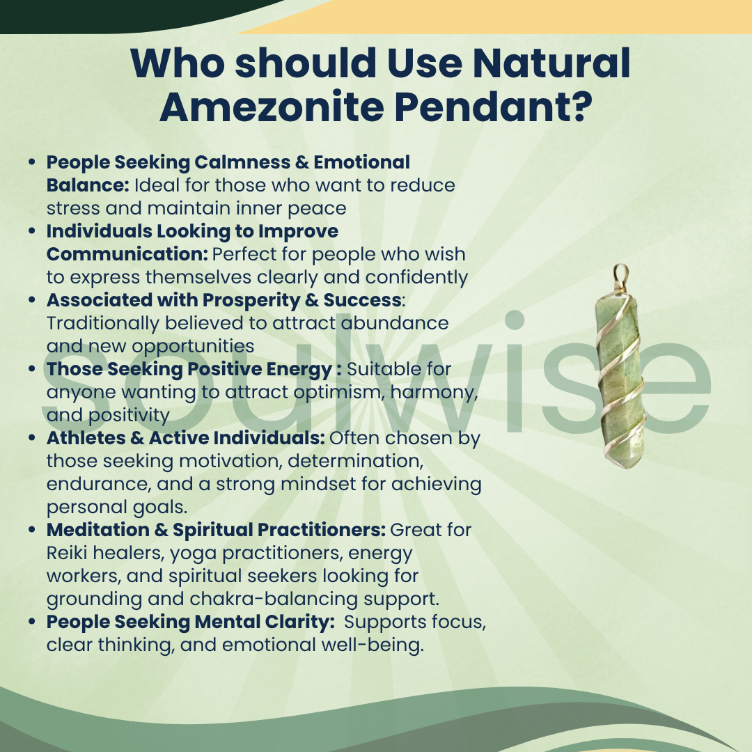 Amazonite Crystal Spiral Pendant – Natural Healing Stone Necklace for Emotional Healing, Harmony & Communication