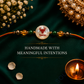 Money Magnet Taurus Rakhi – Green Jade, Citrine, Pyrite & Mother of Pearl Zodiac Rakhi for Prosperity, Stability & Positive Energy