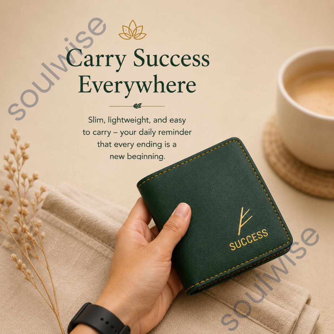 Men's Wallet with Begin Anew Angelic Zibu Symbol – Premium Vegan Leather Wallet for New Beginnings, Success & Positive Transformation