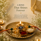 Citrine & Green Jade Rakhi with Evil Eye Charm – Crystal Rakhi for Prosperity, Protection & Positive Energy