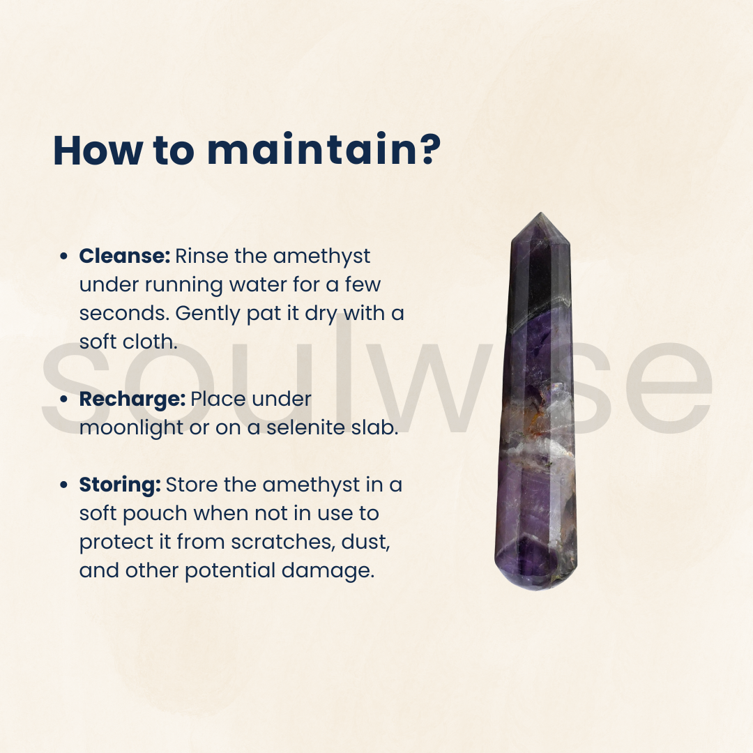 6-Inch Polished Amethyst Wand – Natural Crystal for Healing, Meditation & Energy Work