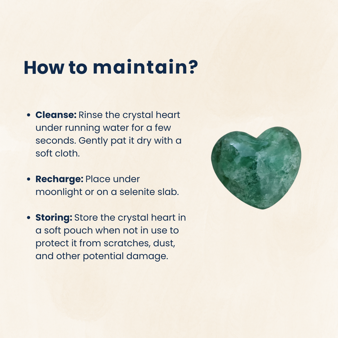 Green Fluorite Heart Shape Crystal