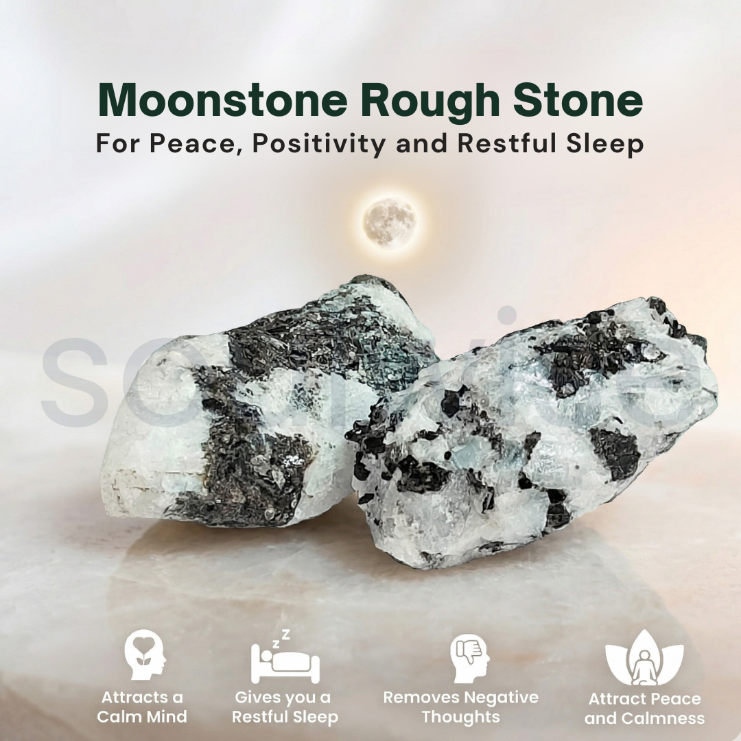 Moonstone Raw Natural Crystal – Unpolished Healing Stone for Intuition, Emotional Balance & Divine Feminine Energy (50g)