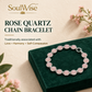 Natural Rose Quartz Chain Bracelet – Pink Healing Crystal Jewelry for Love, Self-Love, Emotional Balance, Relationship Harmony, Heart Chakra & Positive Energy | Elegant Bracelet for Women & Girls