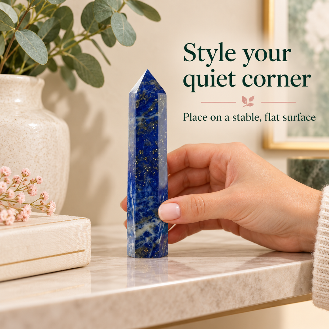 Natural Lapis Lazuli Crystal Pencil – Healing Gemstone Point for Wisdom, Mental Clarity, Focus, Communication, Intuition, Reiki, Meditation, Chakra Balancing & Positive Energy
