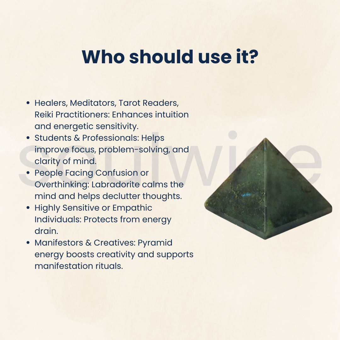 Labradorite Crystal Pyramid – Natural Healing Gemstone for Energy, Meditation & Home Decor