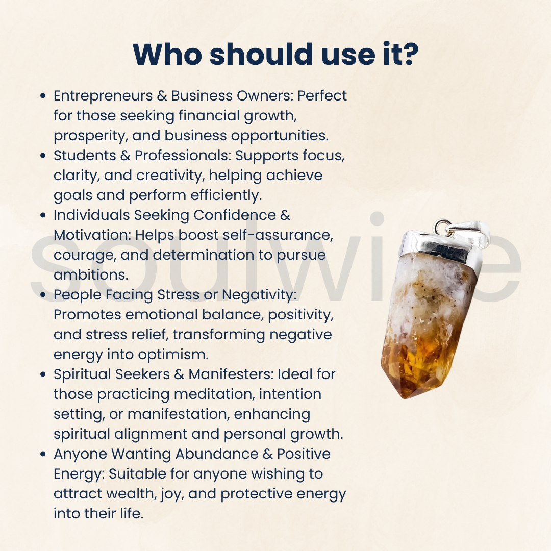 Natural Raw Citrine Pendant – Attract Abundance, Positivity & Success