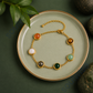 Natural Multi-Stone Healing Crystal Anklet/Bracelet | Gold-Tone Adjustable Gemstone Bracelet for Positive Energy