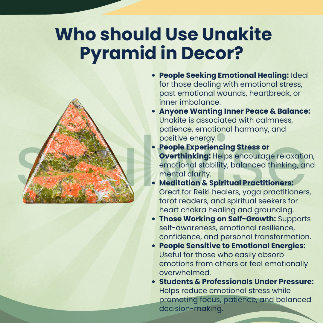 Natural Unakite Crystal Pyramid – Gemstone Energy Pyramid for Balance, Meditation & Spiritual Décor