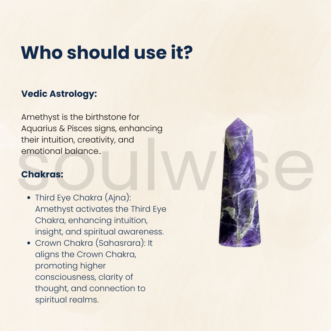 Amethyst Tower – AAA Grade "Natural crystal obelisk for chakra alignment, energy healing & spiritual clarity. Hand-carved from premium-grade amethyst."
