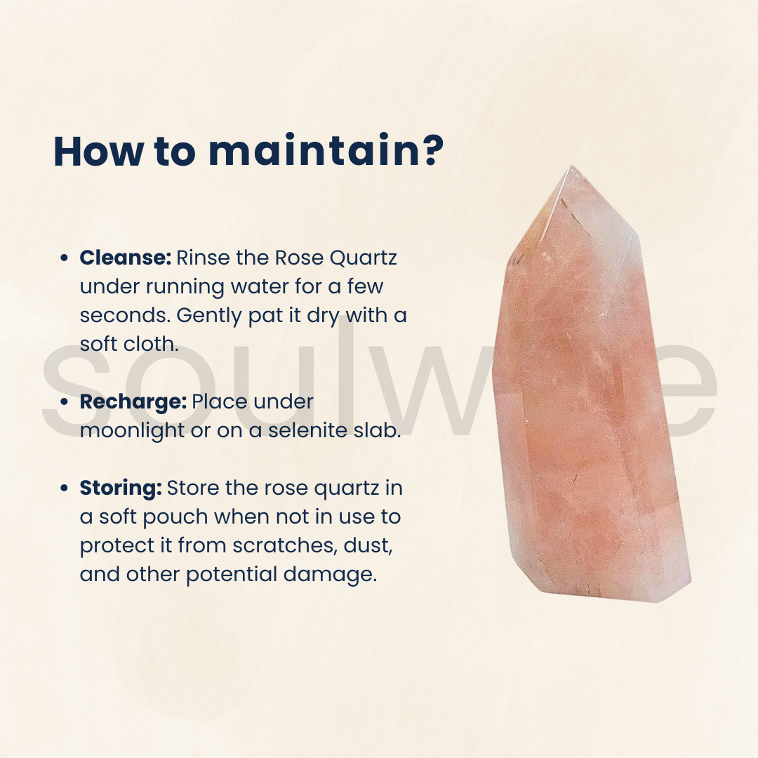 Soulwise Rose Quartz Obelisk Tower – Natural Pink Gemstone Wand for Chakra Balancing, Meditation & Home Decor