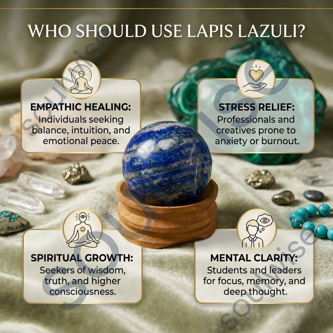 Lapis Lazuli Crystal Sphere (60–65mm) – Natural Healing Crystal Ball for Meditation, Reiki, Chakra Balancing, Focus & Home Décor