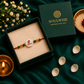 Money Magnet Aquarius Rakhi – Green Jade, Citrine, Pyrite & Mother of Pearl Zodiac Rakhi for Prosperity, Wisdom & Positive Energy