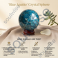 Blue Apatite Crystal Sphere (45–50mm) with Wooden Stand – Natural Healing Crystal Ball for Meditation, Reiki, Chakra Balancing & Home Décor