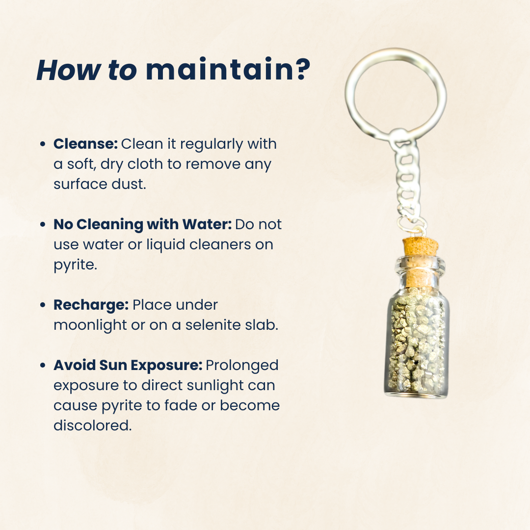 Pyrite Wish Bottle Keychain