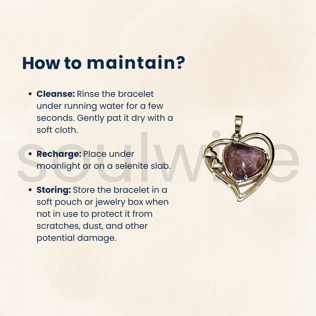 Heart-Shaped Amethyst Crystal Pendant for Women | Natural Healing Stone Jewelry for Love & Calm .