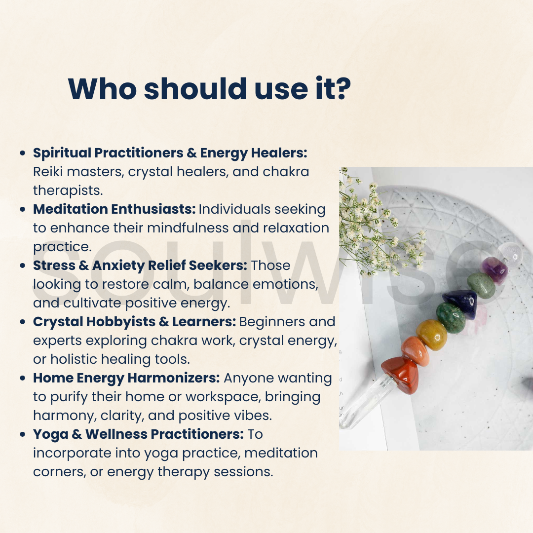 7 Chakra Tumbled Crystal Healing Wand – Natural Gemstone Energy Balancing Stick for Meditation, Reiki, and Chakra Alignment.