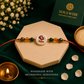 Money Magnet Pisces Rakhi – Green Jade, Citrine, Pyrite & Mother of Pearl Zodiac Rakhi for Prosperity, Intuition & Positive Energy