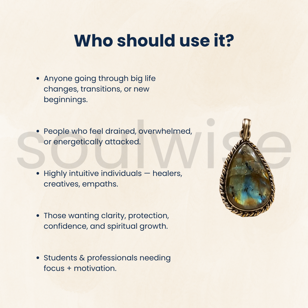 Labradorite Crystal Pendant – Natural Gemstone Necklace for Protection, Intuition & Healing Energy