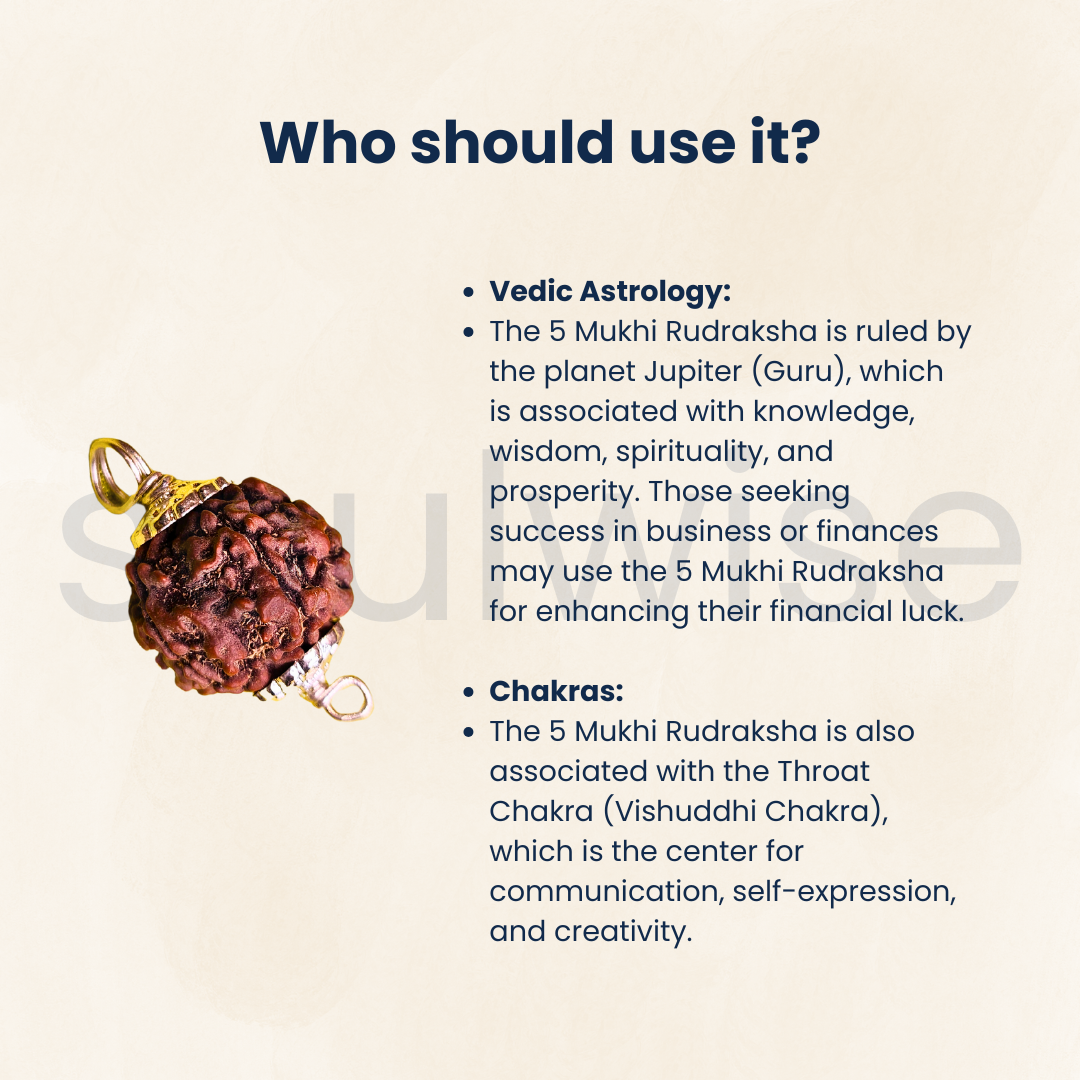 Certified 5 Mukhi Rudraksha Pendant for Men & Women | Natural Panch Mukhi Bead with Silver-Plated Holder.