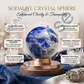 Sodalite Crystal Sphere (50–55mm) with Wooden Stand – Natural Healing Stone for Meditation, Mental Clarity, Focus & Spiritual Balance