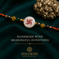 Money Magnet Swastik Rakhi – Green Jade, Citrine, Pyrite & Mother of Pearl Rakhi for Prosperity, Protection & Positive Energy
