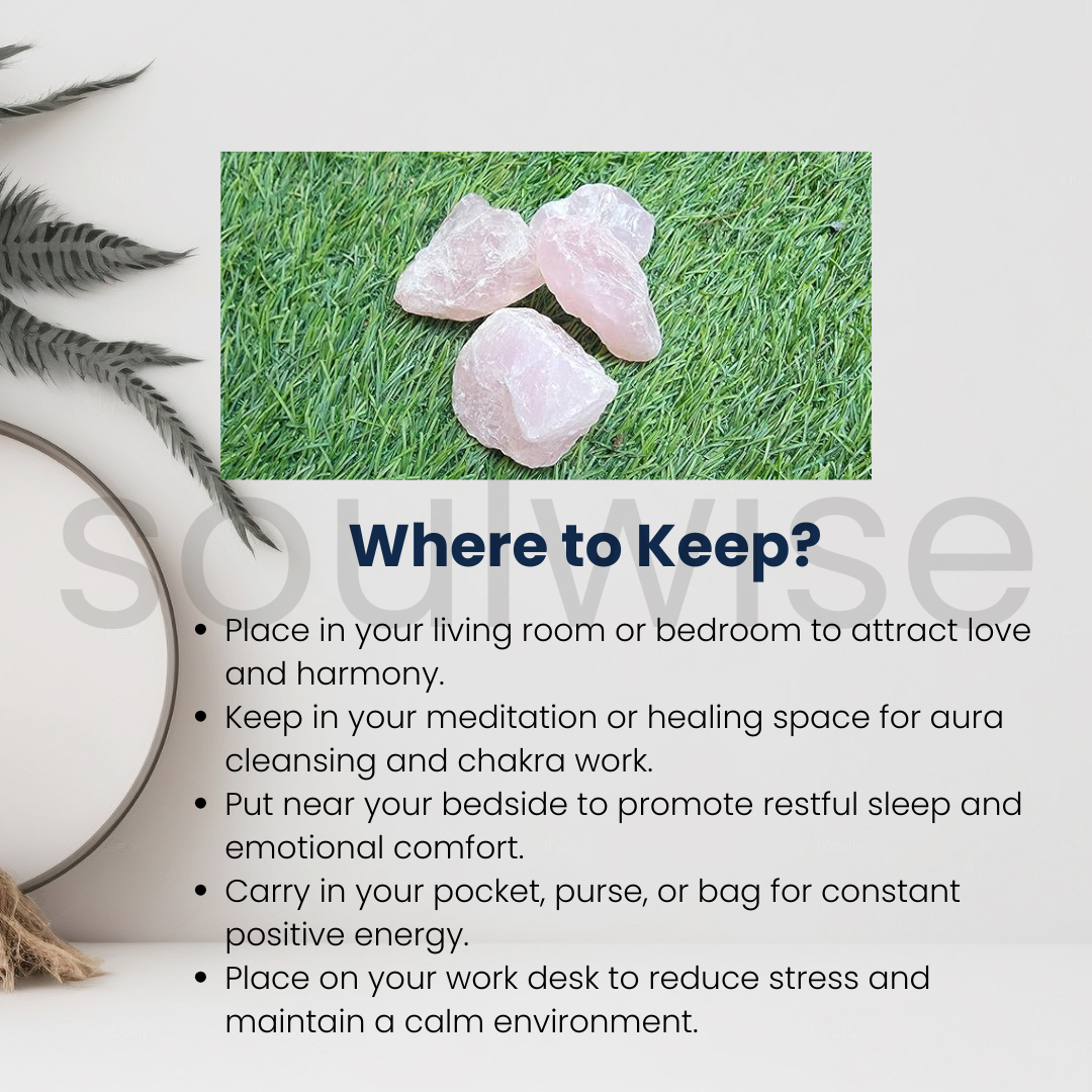 Soulwise Rose Quartz Natural Crystal Healing/Rough Raw Stone, Reiki Stones Healing, Aura cleaning, enhance Positive energy (800 g)
