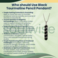 Black Tourmaline Spiral Pendant – Natural Reiki Healing Crystal Necklace for Protection, Energy Shielding & Negative Energy Cleansing