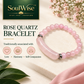 Natural Rose Quartz 8mm Beaded Bracelet with Center Charm – Pink Healing Crystal Bracelet for Love, Self-Love, Emotional Balance, Heart Chakra, Relationship Harmony & Positive Energy | Unisex Spiritual Jewelry