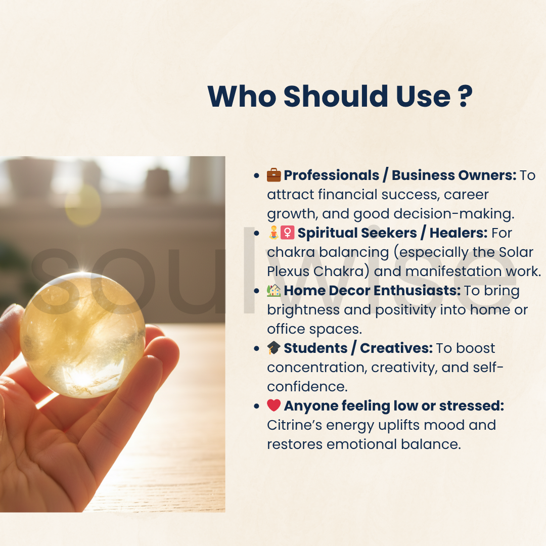 Natural Citrine Crystal Sphere – Healing Stone for Abundance, Positivity & Success