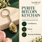 Natural Pyrite Bitcoin Keychain – Bitcoin Symbol Crystal Keyring for Keys, Bag Accessories & Crypto Enthusiast Gifting