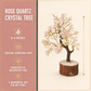 Rose Quartz Crystal Tree 8 Inch – Pink Gemstone Tree for Home Décor, Office Desk, Self-Love Symbolism & Gifting