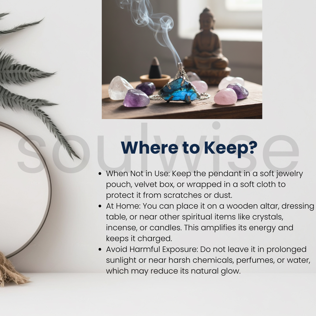 प्राकृतिक लैब्राडोराइट पेंडेंट, प्रमाणित