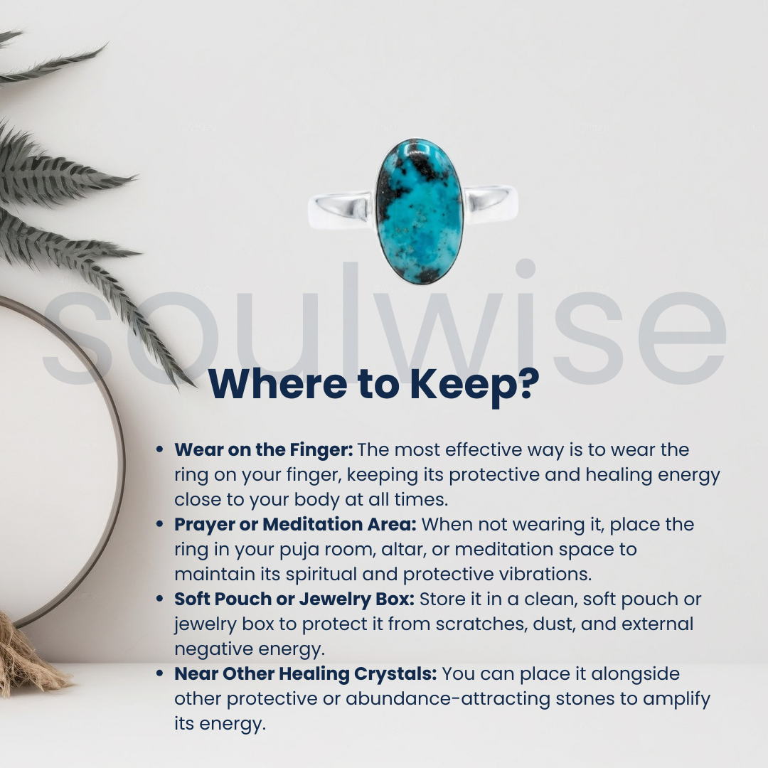 Natural Turquoise Gemstone Ring – Luck , Positivity,Calmness & Balance.