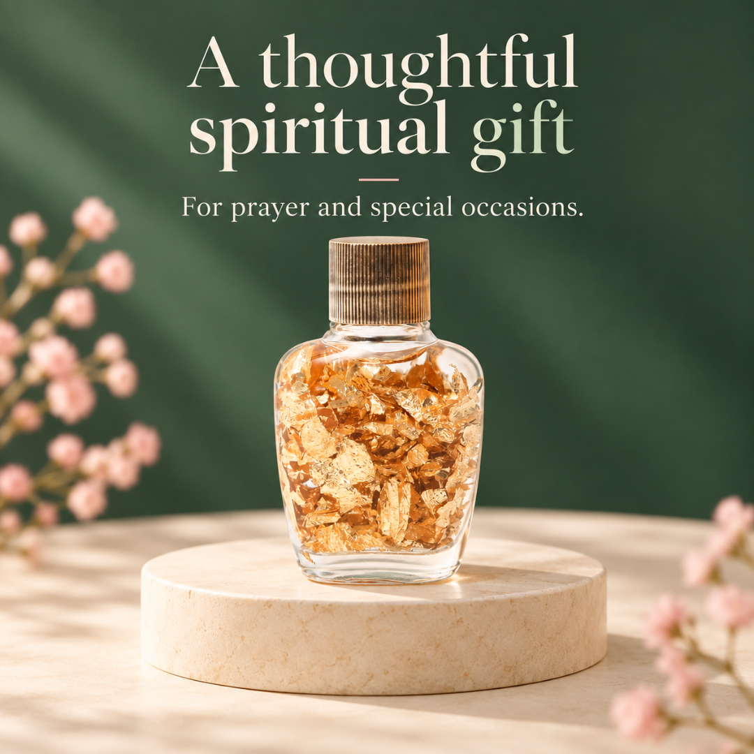 Kanak Dhara Gold Anointing Water – Spiritual Ritual Bottle for Puja, Intention Setting & Festive Gifting.