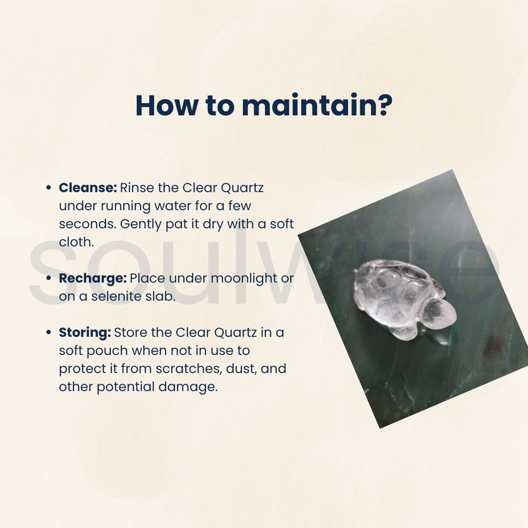 प्रमाणित साफ़ क्वार्ट्ज़ कछुआ 2"