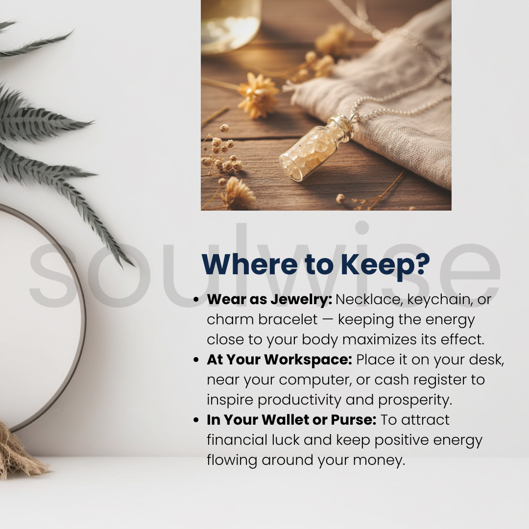 Citrine Chip Bottel Pendant – Tiny Crystal Bottle Necklace Charm for Positive Energy & Protection