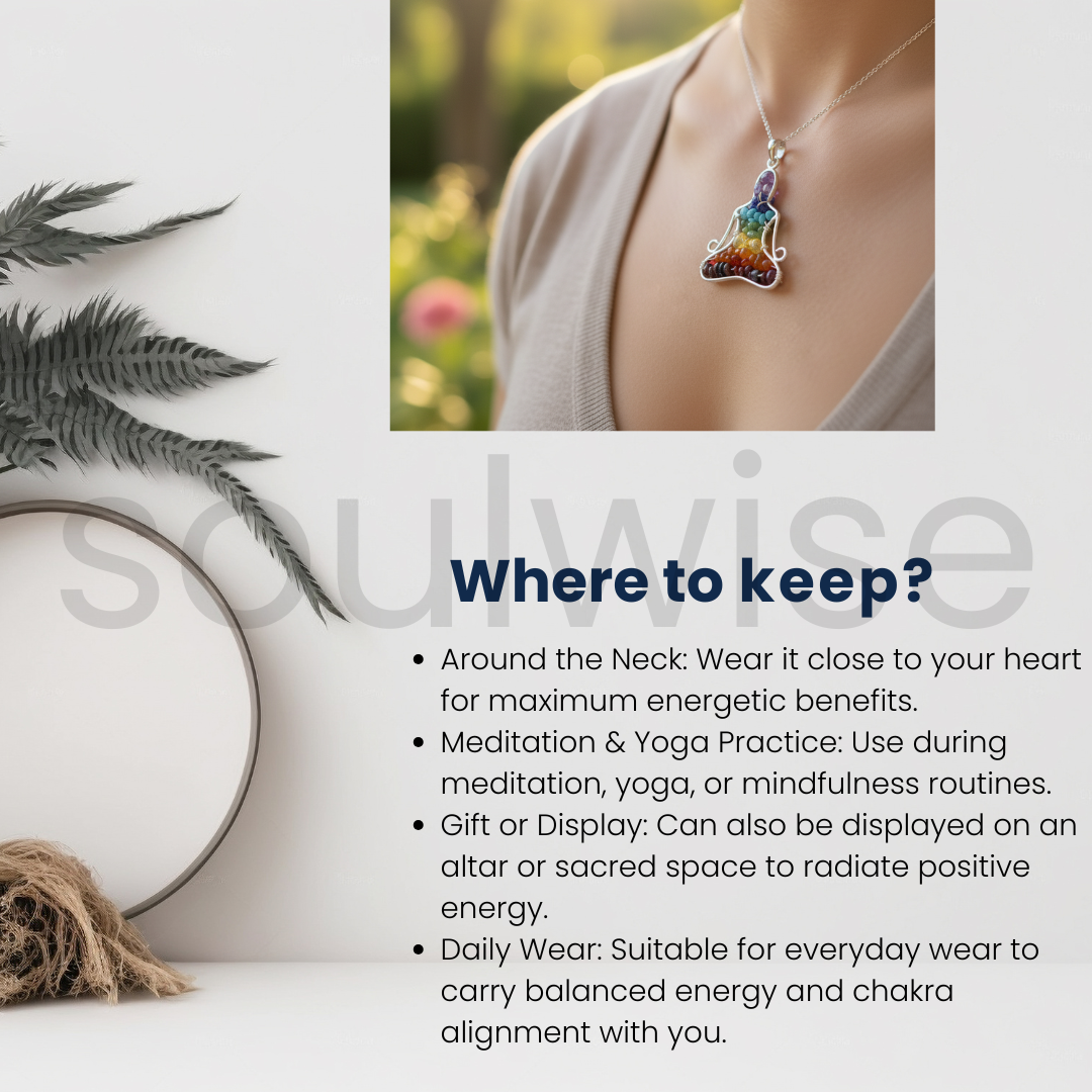 7 Chakra Buddha Pendant – Natural Gemstone Healing Necklace for Men & Women | Spiritual Energy Balance, Meditation & Reiki Jewelry