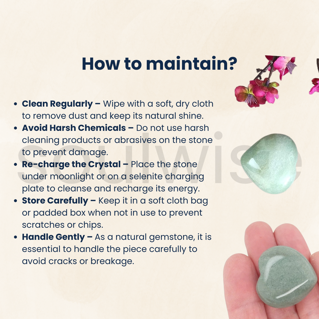 Soulwise Green Aventurine Healing Crystal Heart-Shape Decor – Natural Gemstone for Prosperity, Love & Positive Energy