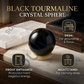 Black Tourmaline Healing Crystal Sphere – Natural Protection Crystal Ball for Energy Cleansing, Grounding & Chakra Balancing | Polished Gemstone Sphere for Meditation, Reiki & Home Décor