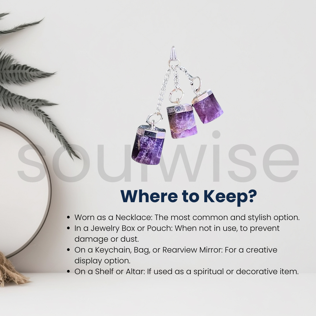 Amethyst Three-Bottle Wish Pendant Necklace – Natural Crystal Chips in Mini Glass Bottles for Healing, Manifestation & Gift -Without Chain