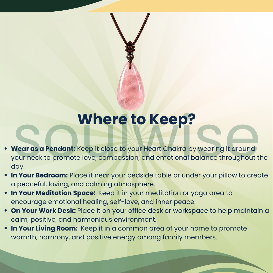 Rose Quartz Cabochon Pendant – Natural Healing Crystal Necklace for Love, Emotional Healing, Heart Chakra & Positive Energy