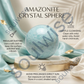 Amazonite Crystal Sphere – Natural Healing Crystal Ball for Calmness, Communication & Chakra Balancing | Polished Gemstone Sphere for Meditation, Reiki & Home Décor