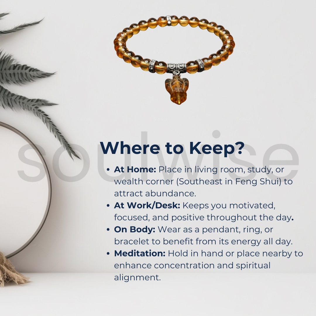 Citrine Bracelet with Angel Charm – Energy Healing Crystal Jewelry for Positivity & Protection