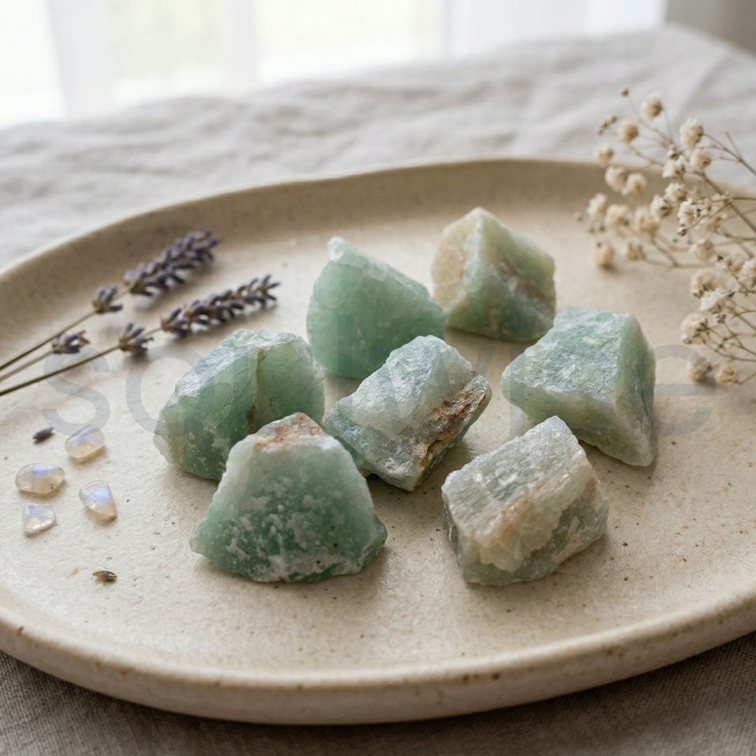 Green Aventurine Raw Natural Stone – Unpolished Healing Crystal for Luck, Prosperity & Emotional Balance | Heart Chakra Energy Stone (50g)